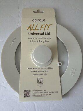Carote All Fit Universal Lid, Pots and Pans Cover Suitable for 6.5" 7" 8" White